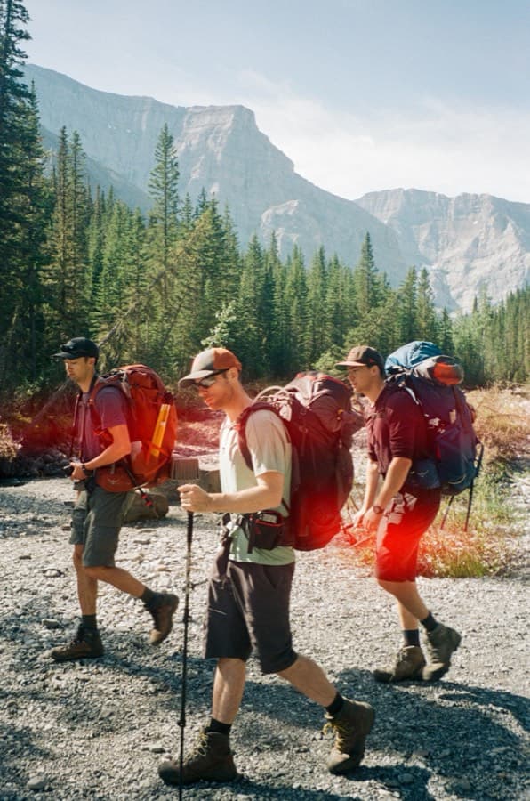 Backpackers on a trail